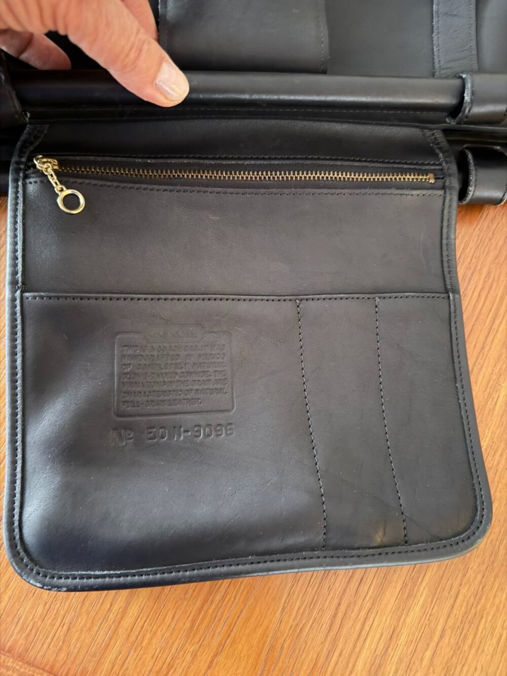Vintage Coach Barclay Tote Black Glovetanned leather Briefcase #9096 - Picture 9 of 15